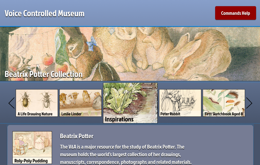 A screenshot of the prototype