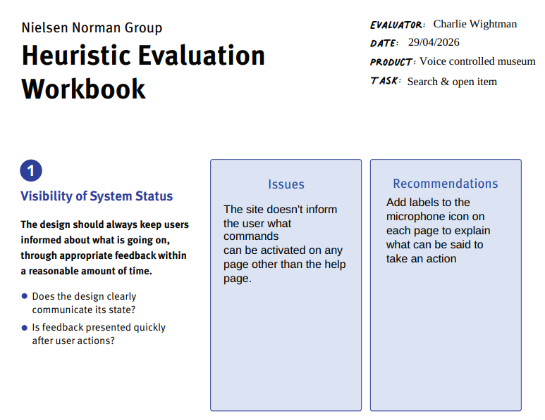 A screenshot of the heuristic test